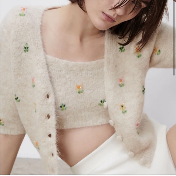 Zara knit beaded sweater set - Picture 2 of 9